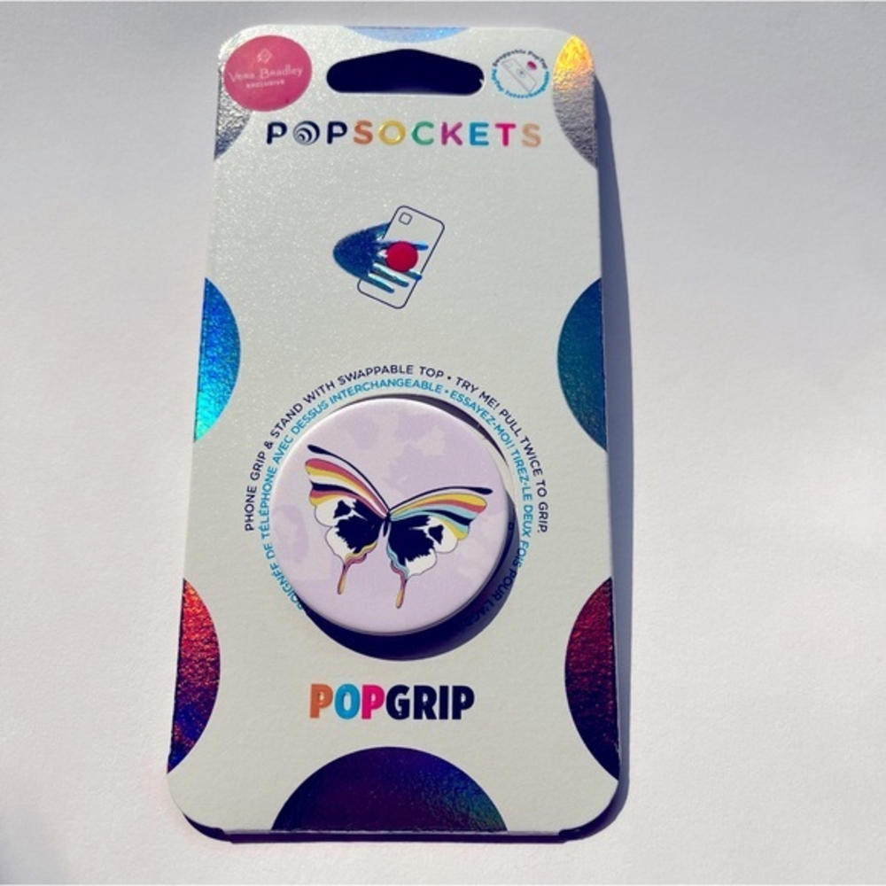 PopSocket PopGrip Vera‎ Bradley Lavender Butterflies New